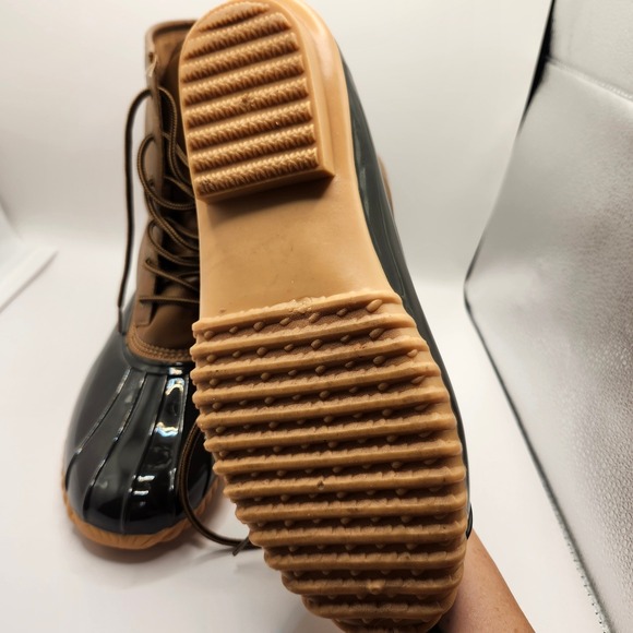 Sporto Women's Duck Boots 11M Brown Black Waterproof Faux Fur Lined Winter Snow - Picture 5 of 7